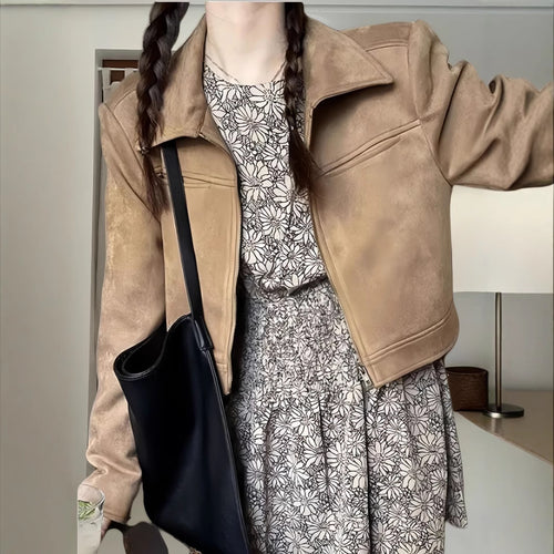 Damen Lässig cropped Jacke EB