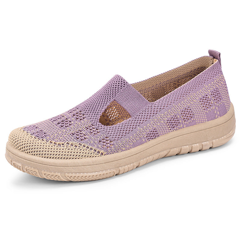 Damen Komfortable Slip-On Freizeitschuhe mit luftdurchlässigem Obermaterial EB