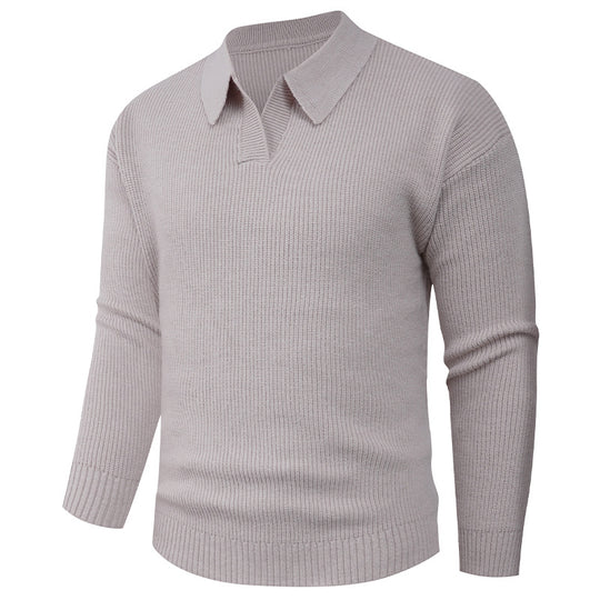 Herren Strickpullover mit klassischem Kragen und strukturierter Optik EB
