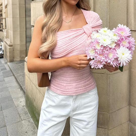 Damen Top mit Rüschendetails und figurbetontem Schnitt EB