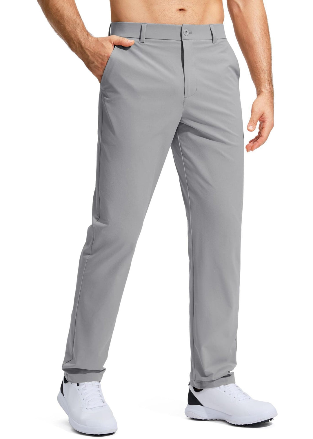 Herren nan elastische Golftwill-Hose mit geradem Schnitt, knitterfreiem Material und verdeckter Reißverschlusstasche EB