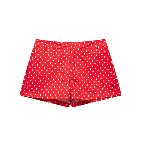 Damen nan weite High-Waist Schlaghose mit Punkteprint und elastischem Bund EB