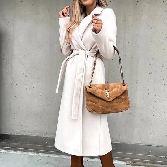 Damen eleganter und warmer Wollmantel EB