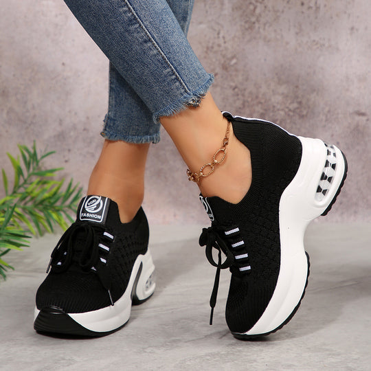 Damen Sportliche Sneakers mit atmungsaktivem Strickdesign und rutschfester Sohle EB