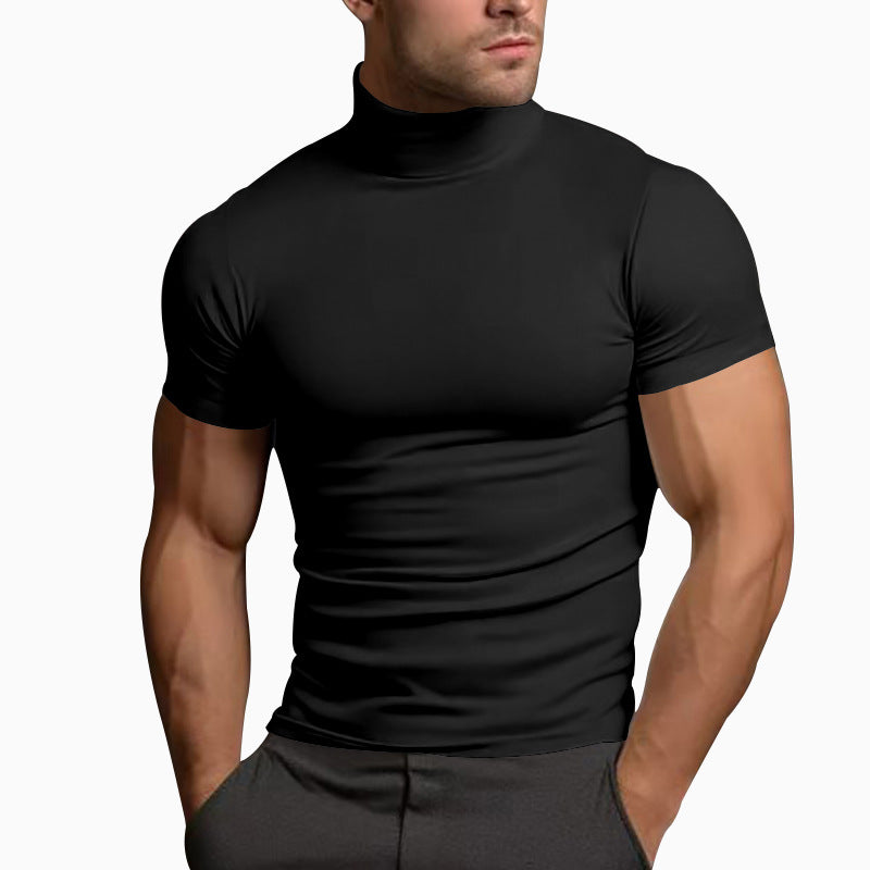 Herren Langarm-Turtleneck-Shirt aus atmungsaktivem Stretchmaterial EB