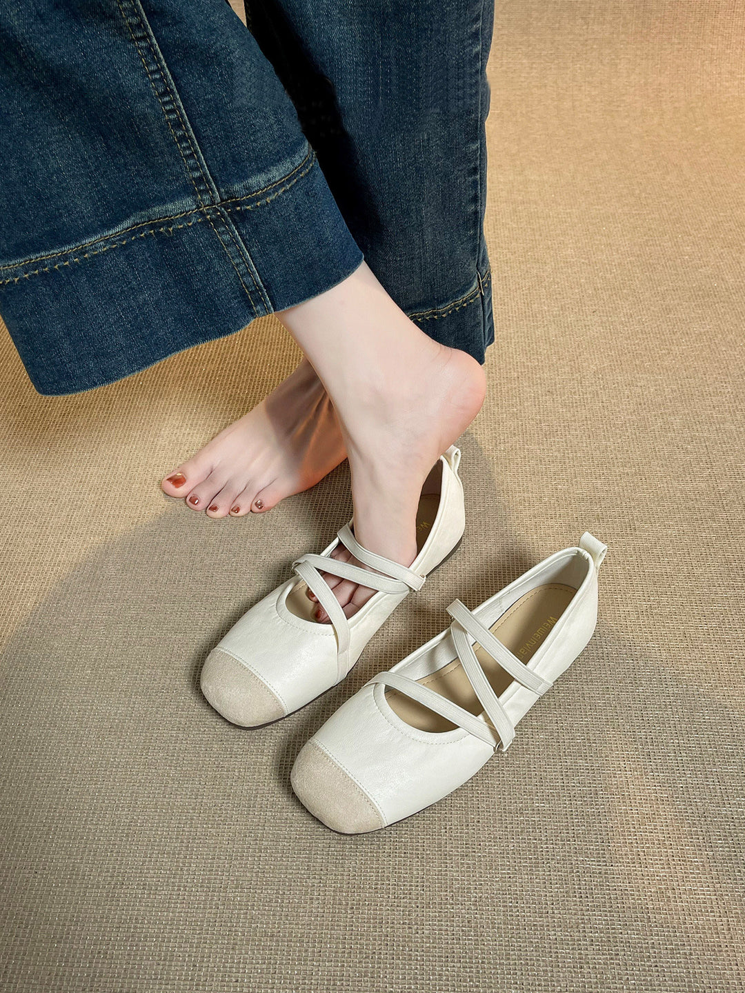 Damen modische Riemchen-Ballerinas aus hochwertigem Material mit komfortabler Passform EB