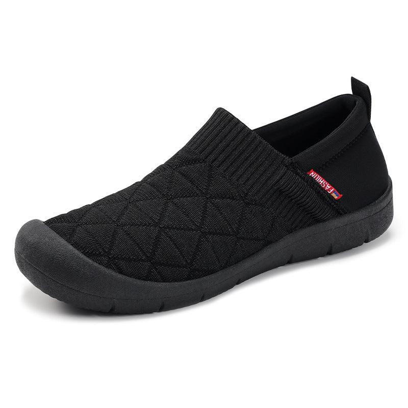 Damen nan atmungsaktiver gestrickter Slip-On Komfort-Halbschuh mit elastischem Schaft und stoßdämpfender EVA-Sohle EB