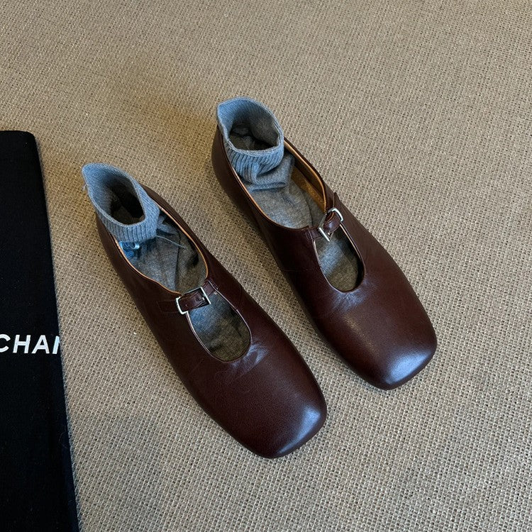 Damen Elegante Mokassins mit modischem Riemen und bequemer Innensohle EB