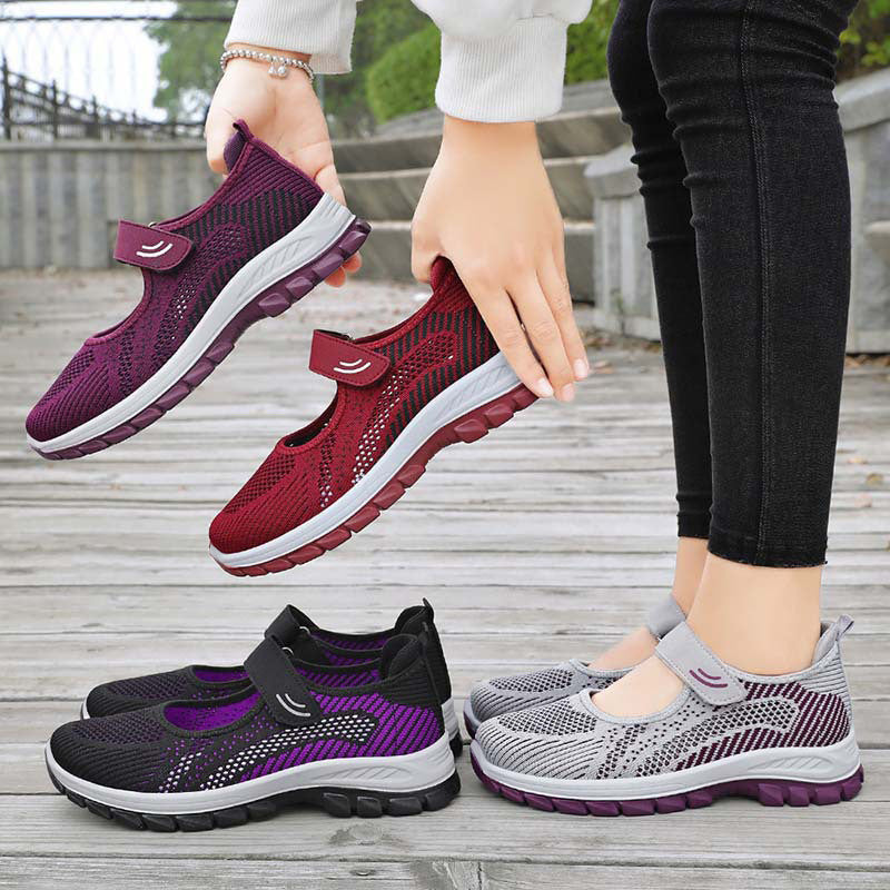 Damen Komfortable Ballerinas mit flexiblem Klettverschluss EB