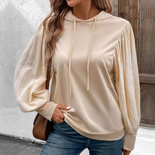 Damen Kapuzenpullover mit voluminösen Ärmeln und praktischen Kängurutaschen EB