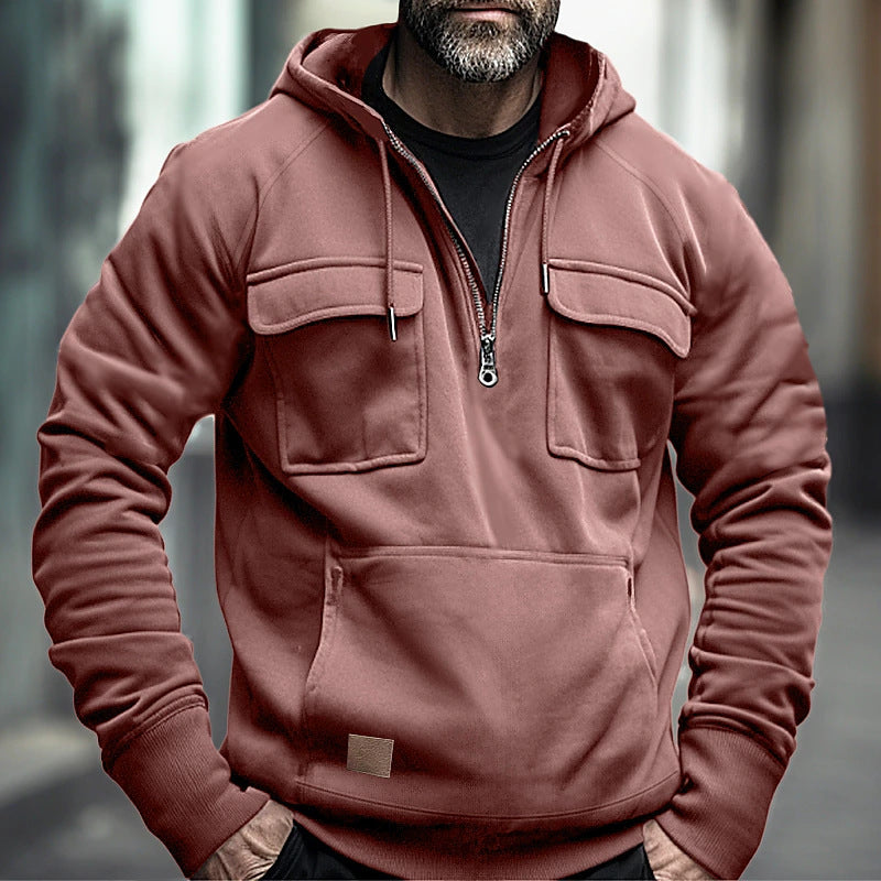 Herren modische Kapuzenpullover mit praktischen Brusttaschen EB