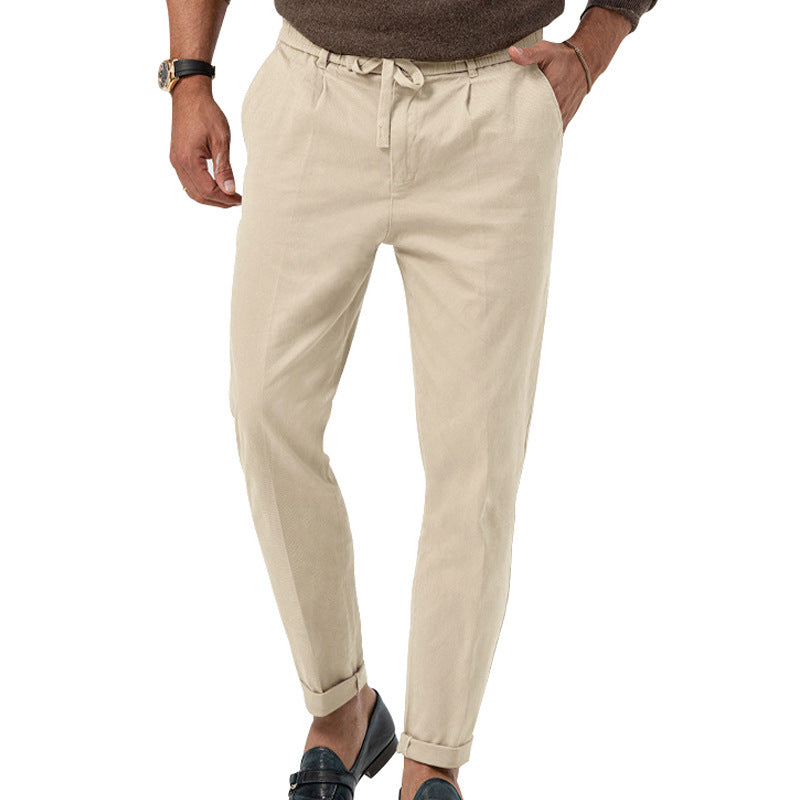 Herren Elegante Leinenhose mit elastischem Bund und praktischen Taschen EB