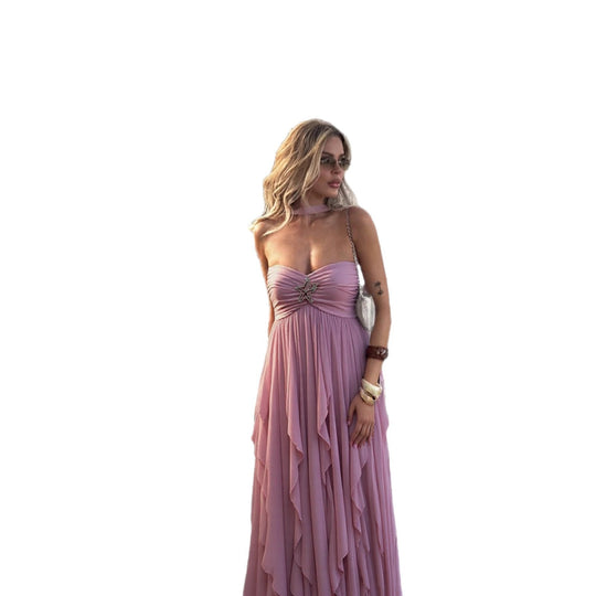 Damen Maxi-Kleid im Vintage-Stil EB