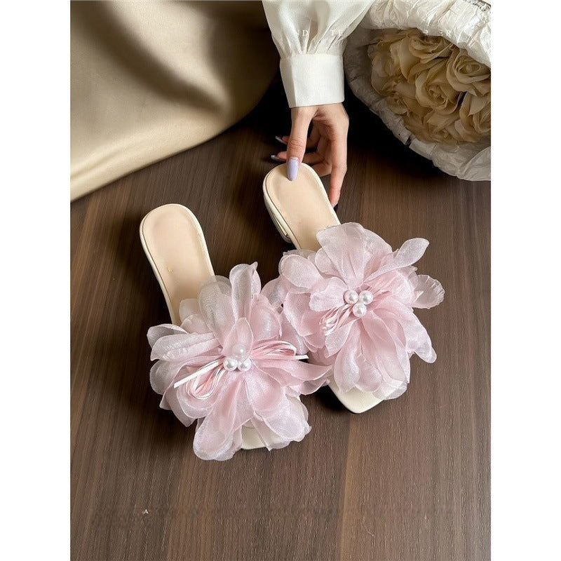 Damen elegante Sandalen mit floralen Applikationen EB