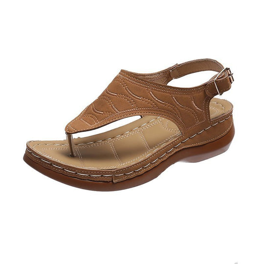 Damen Zehentrenner-Sandalen mit ergonomischem Fußbett und verstellbarem Riemendesign EB