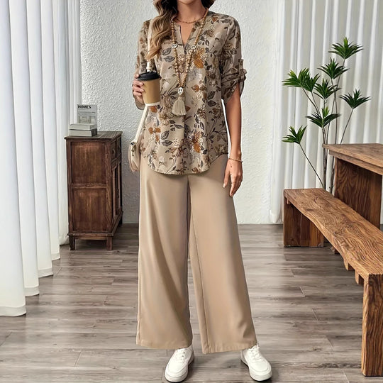 Damen Bluse mit floralem Design und lässiger Passform EB