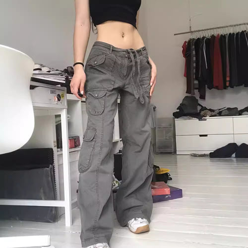 Damen Cargo-Hose mit seitlichen Taschen und verstellbarem Bund EB