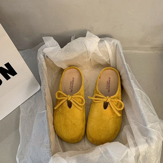 Damen hochwertige Slipper mit weichem Innensohle und dekorativem Schleifchen EB