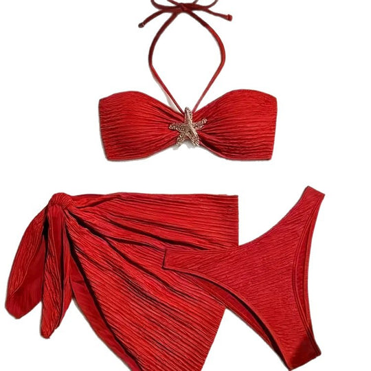 Damen Bandeau-Bikini mit schickem Wickeltuch EB