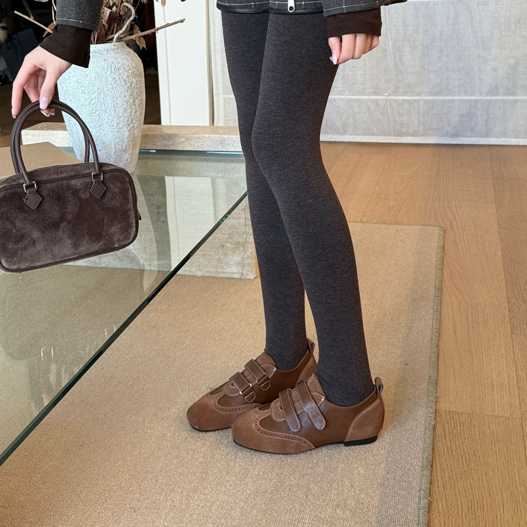 Damen Mokassins mit modischem Doppelschnallenverschluss und hochwertigem Veloursleder EB