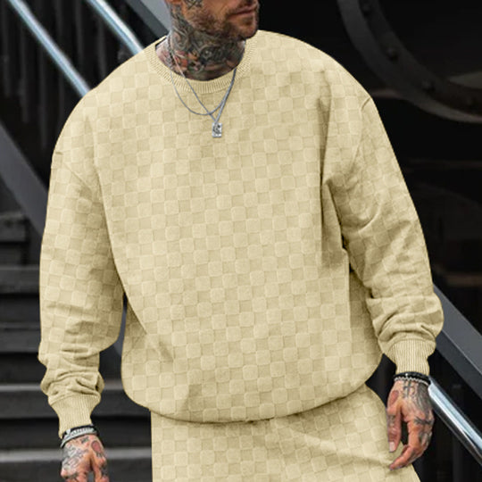 Herren lässiger oversized Sweatshirt mit strukturiertem Design EB