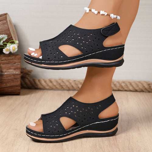 Damen Atmungsaktive Sandalen mit elegantem Cut-Out-Design und anatomischem Fußbett EB