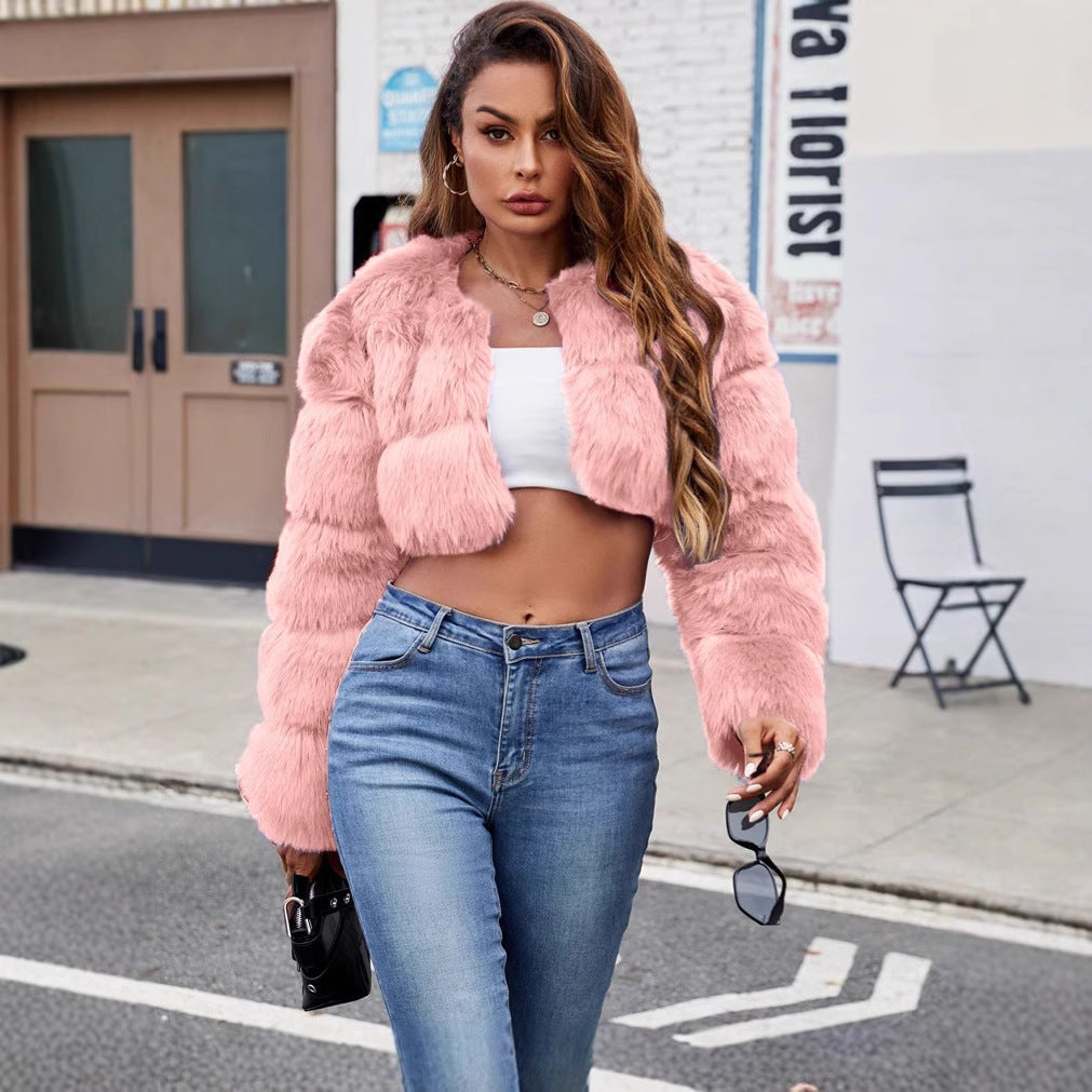 Damen Kurze Pelzjacke EB