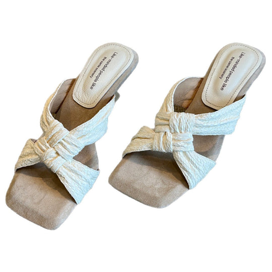 Damen Slingback-Pantoletten mit elegantem Knoten-Design EB