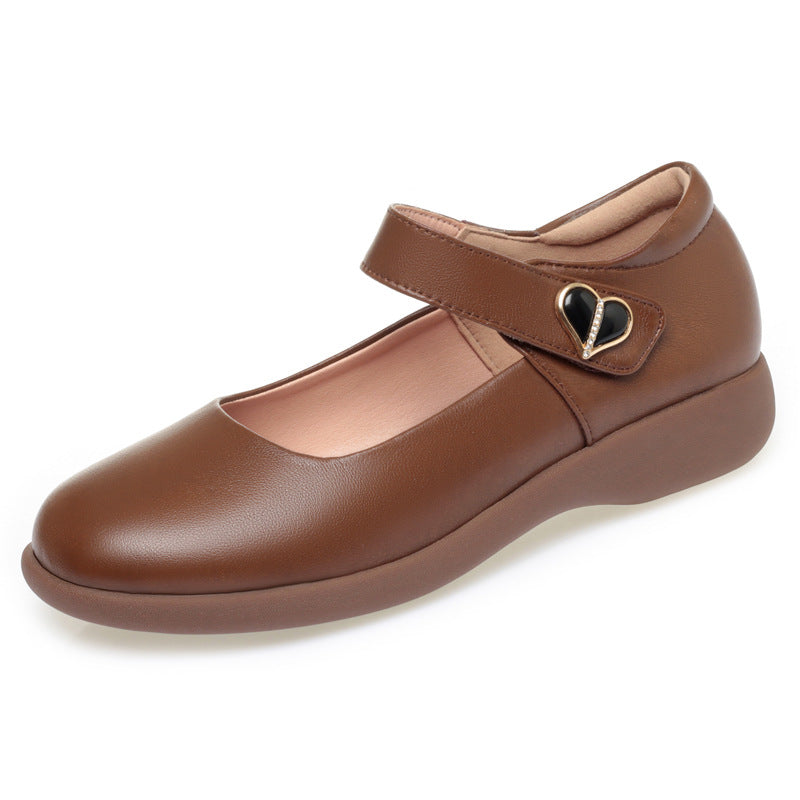 Damen Komfortable Mary Jane Ballerinas mit atmungsaktiven Perforationen und verstellbarem Riemen EB