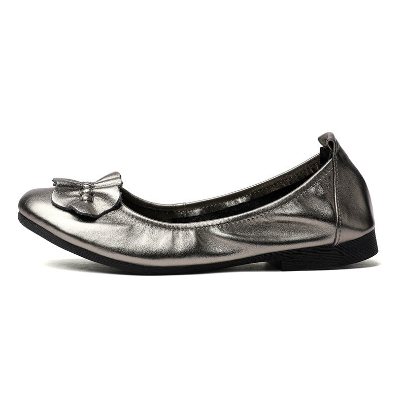 Damen Ballerinas mit dekorativem Schleifenakzent und rutschfester Sohle EB