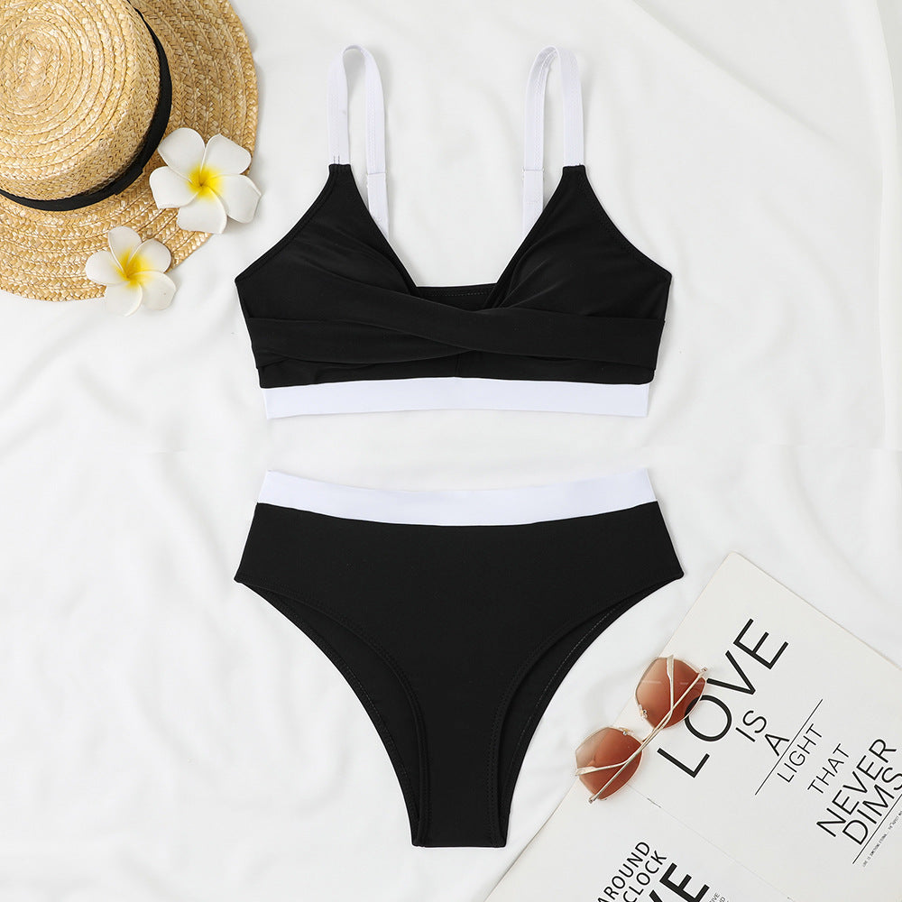 Damen Sportlicher Bikini mit modischem Wickeldesign EB