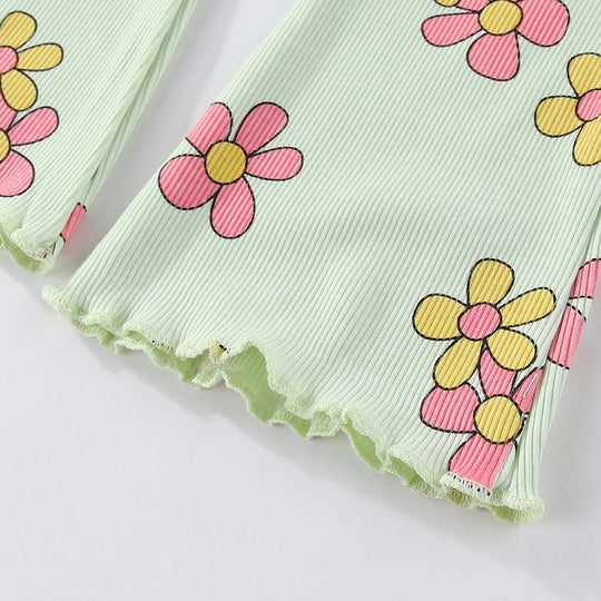 Mädchen Flared Leggings mit floralem Design EB