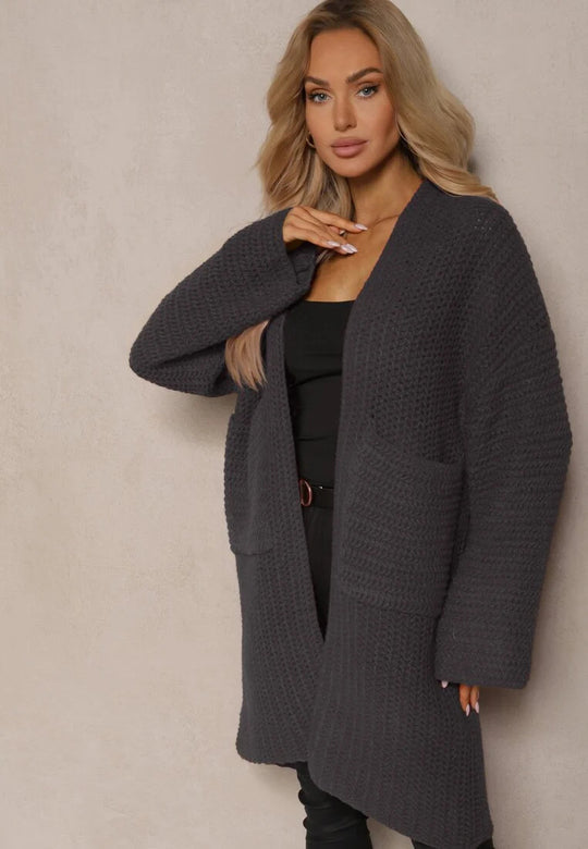Damen Grobstrickjacke mit lässigem Schnitt und praktischen Taschen EB