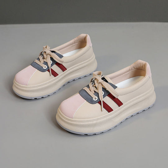 Damen modische Plattform Sneakers mit trendigem Metallic-Design EB