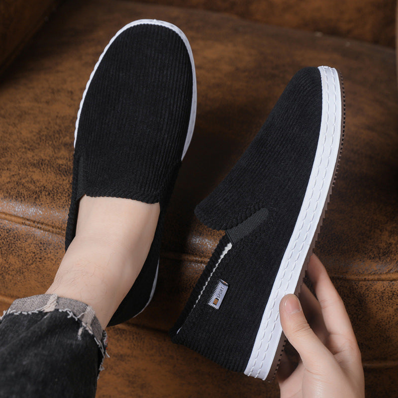 Damen Bequeme Cord-Slipper mit elastischem Einstieg EB