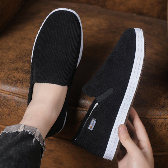 Damen Bequeme Cord-Slipper mit elastischem Einstieg EB