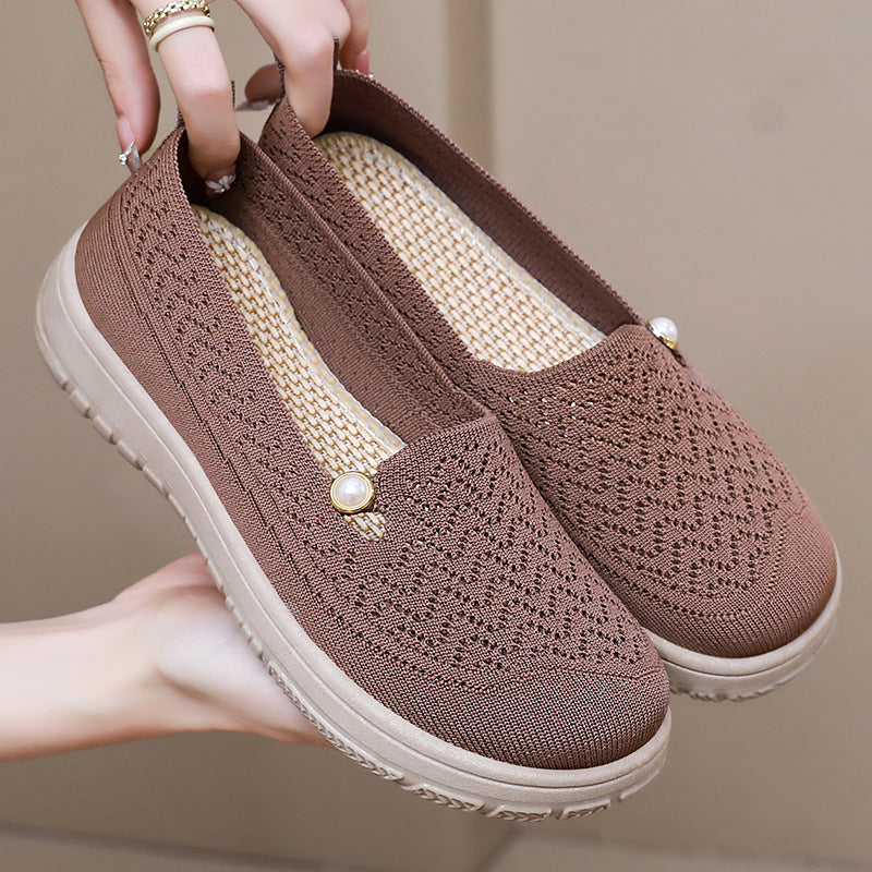 Damen Bequeme und stilvolle Slipper mit feiner Strickstruktur EB