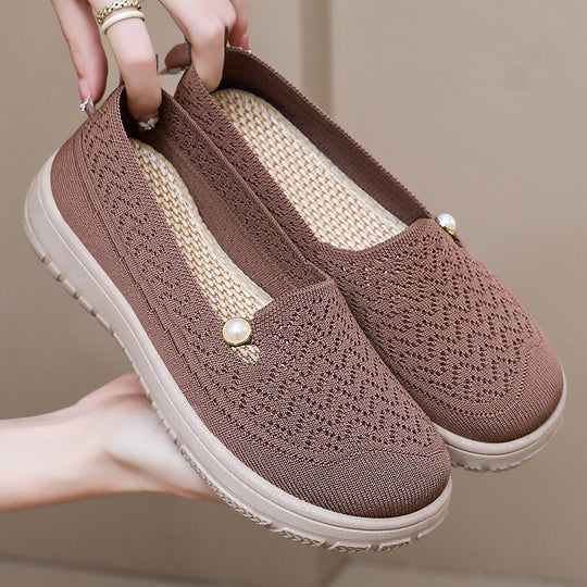 Damen Bequeme und stilvolle Slipper mit feiner Strickstruktur EB