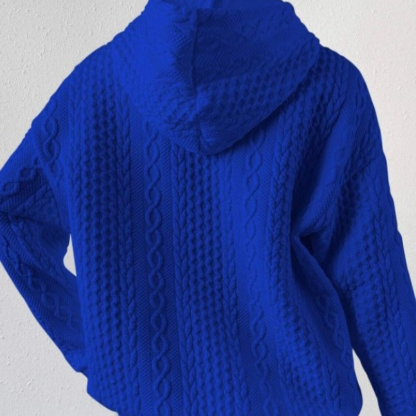 Damen Kapuzenpullover mit Kordelzug und strukturiertem Muster EB