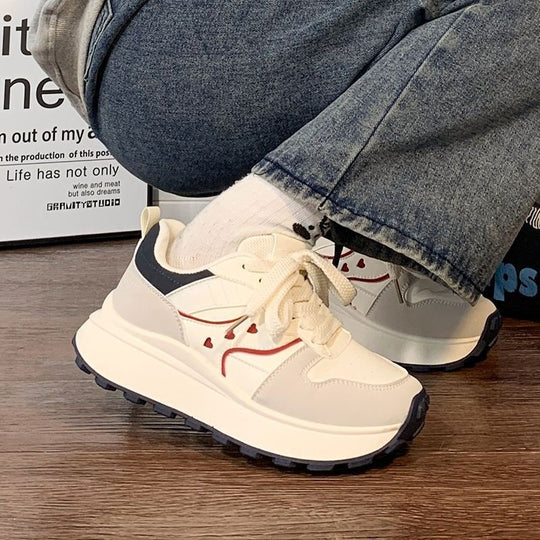 Damen Modische Chunky Sneakers mit trendiger Plateau-Sohle und sportlichem Design EB