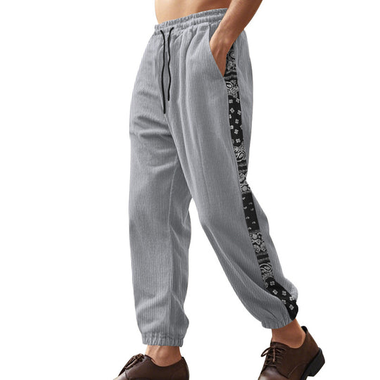 Herren Freizeit-Hose mit elastischem Bund und stylischem Bandana-Design EB