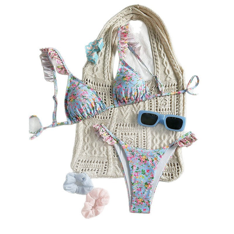 Damen Bikini-Set mit verspieltem Rüschen Detail EB