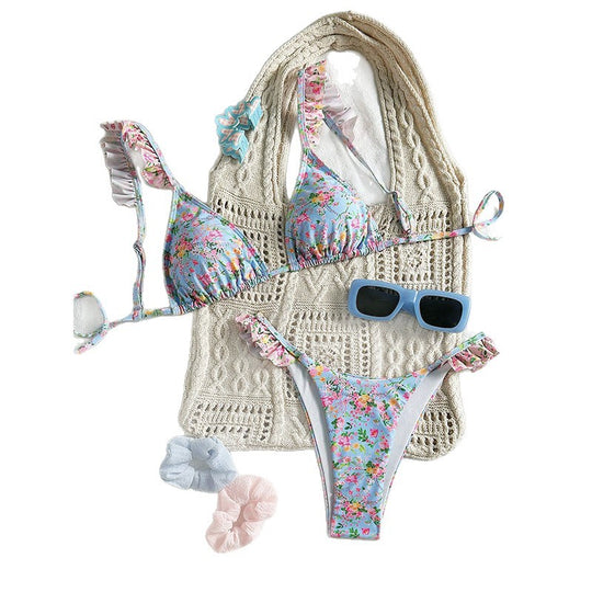 Damen Bikini-Set mit verspieltem Rüschen Detail EB