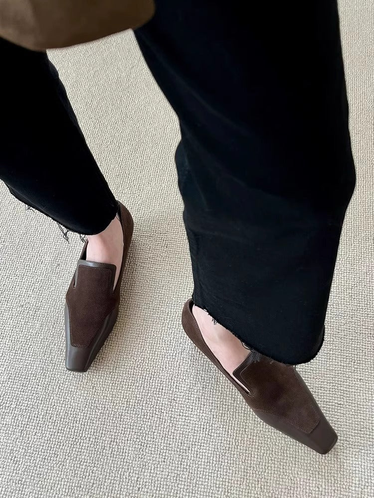Damen edle Leder Loafers EB