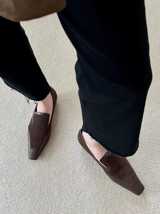 Damen edle Leder Loafers EB
