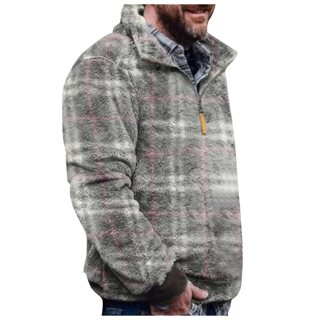 Herren Pulloverjacke mit farbenfrohem, geometrischem Design und praktischer Brusttasche EB
