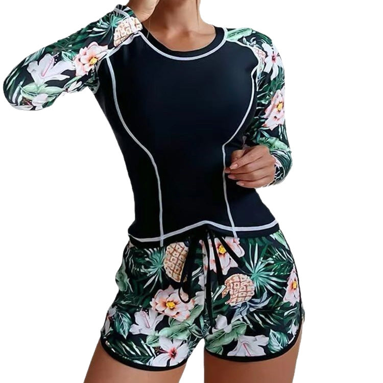Damen Langarm Surfshirt und Shorts Set EB