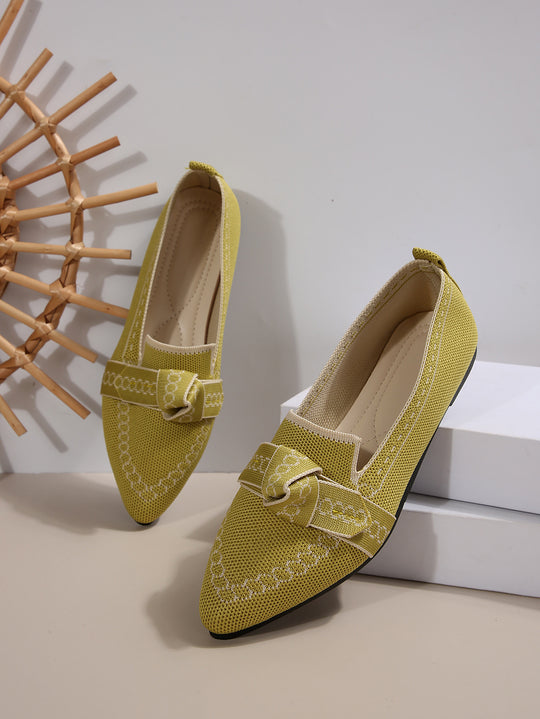 Damen elegante Mokassins mit dekorativem Schleifen-Detail EB
