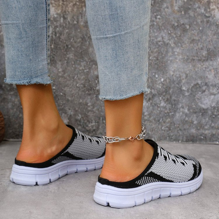 Damen bequeme Slipper mit innovativem Strickdesign EB