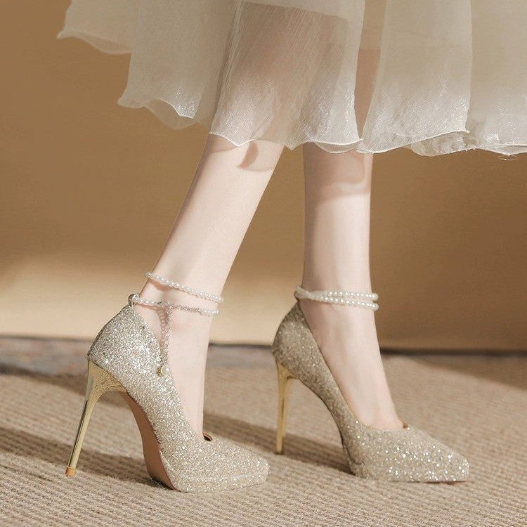 Damen Glitzernde High Heels EB